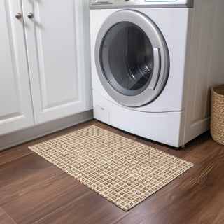 Piper Looms Chantille Geometric ACN727 Paprika Machine Washable Area Rug Scatter Lifestyle Image Feature