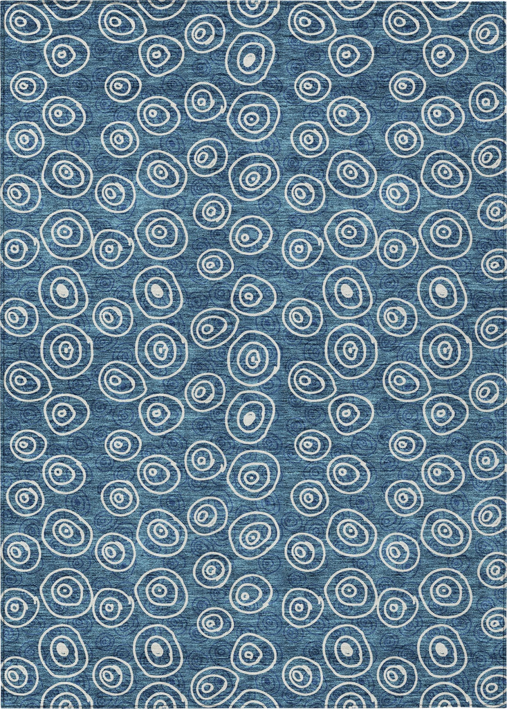Piper Looms Chantille Circles ACN728 Blue Machine Washable Area Rug main image