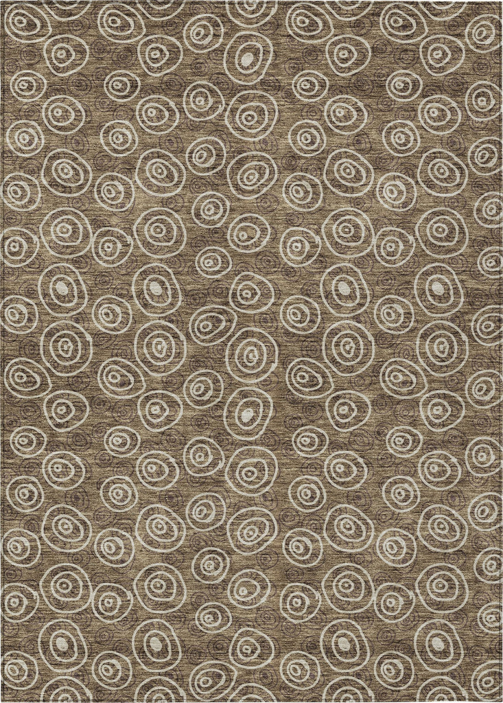 Piper Looms Chantille Circles ACN728 Brown Machine Washable Area Rug main image