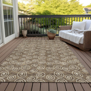 Piper Looms Chantille Circles ACN728 Brown Machine Washable Area Rug Outdoor Lifestyle Image Feature