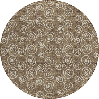 Piper Looms Chantille Circles ACN728 Brown Machine Washable Area Rug Round Main Image