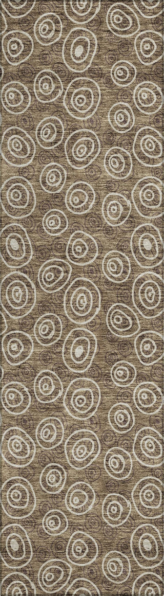 Piper Looms Chantille Circles ACN728 Brown Machine Washable Area Rug Runner Main Image