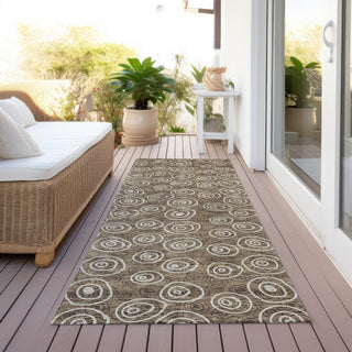 Piper Looms Chantille Circles ACN728 Brown Machine Washable Area Rug Runner Outdoor Lifestyle Image Feature