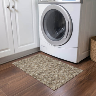 Piper Looms Chantille Circles ACN728 Brown Machine Washable Area Rug Scatter Lifestyle Image Feature