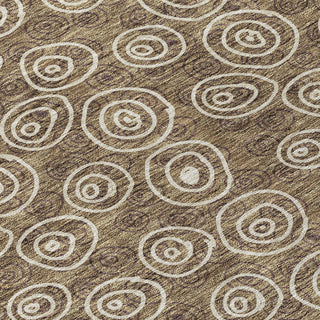 Piper Looms Chantille Circles ACN728 Brown Machine Washable Area Rug Swatch Image