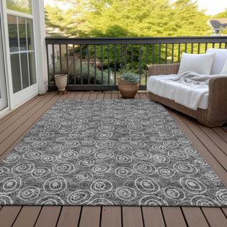 Piper Looms Chantille Circles ACN728 Gray Machine Washable Area Rug Outdoor Lifestyle Image Feature