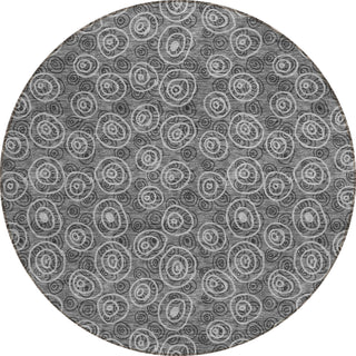 Piper Looms Chantille Circles ACN728 Gray Machine Washable Area Rug Round Main Image