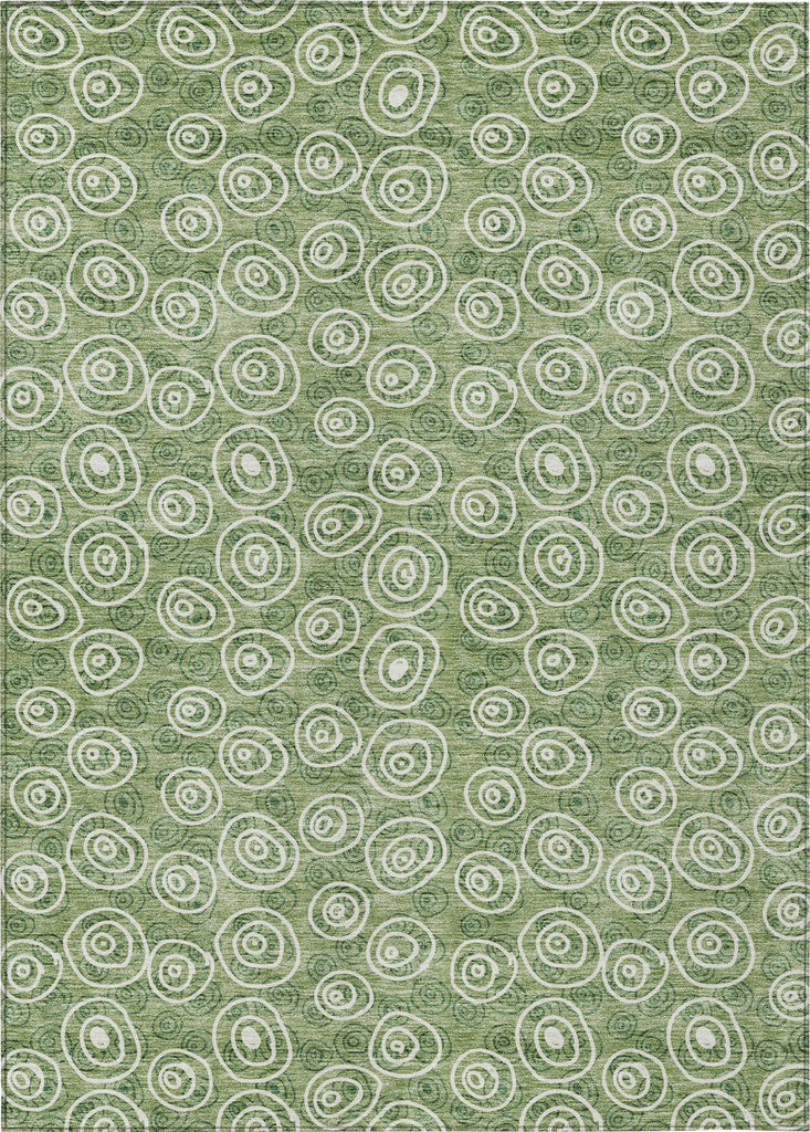 Piper Looms Chantille Circles ACN728 Green Machine Washable Area Rug main image