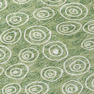 Piper Looms Chantille Circles ACN728 Green Machine Washable Area Rug Swatch Image