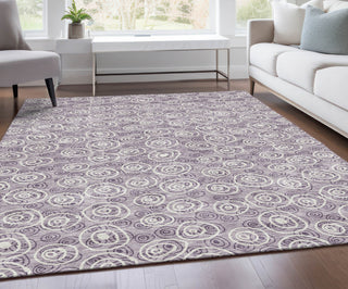 Piper Looms Chantille Circles ACN728 Lavender Machine Washable Area Rug Lifestyle Image Feature