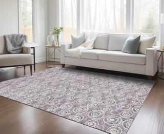 Piper Looms Chantille Circles ACN728 Lavender Machine Washable Area Rug Lifestyle Image Feature