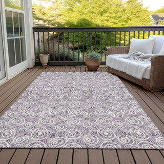Piper Looms Chantille Circles ACN728 Lavender Machine Washable Area Rug Outdoor Lifestyle Image Feature