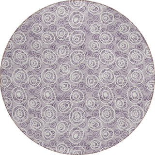 Piper Looms Chantille Circles ACN728 Lavender Machine Washable Area Rug Round Main Image