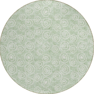 Piper Looms Chantille Circles ACN728 Mint Machine Washable Area Rug Round Main Image