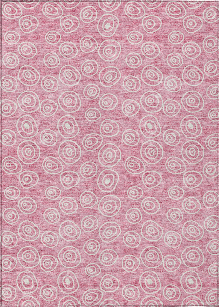 Piper Looms Chantille Circles ACN728 Pink Machine Washable Area Rug main image