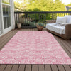 Piper Looms Chantille Circles ACN728 Pink Machine Washable Area Rug Outdoor Lifestyle Image Feature