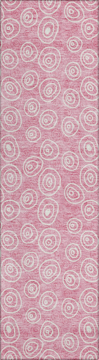 Piper Looms Chantille Circles ACN728 Pink Machine Washable Area Rug Runner Main Image