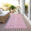 Piper Looms Chantille Circles ACN728 Pink Machine Washable Area Rug Runner Outdoor Lifestyle Image Feature