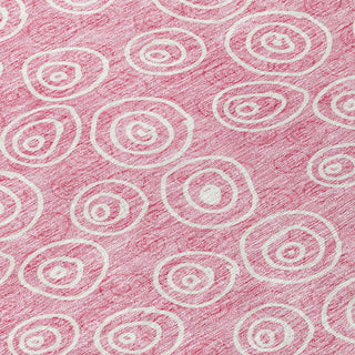Piper Looms Chantille Circles ACN728 Pink Machine Washable Area Rug Swatch Image