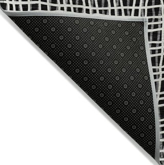 Piper Looms Chantille Stripes ACN729 Black Machine Washable Area Rug Backing Image