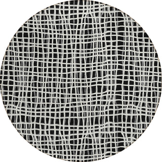 Piper Looms Chantille Stripes ACN729 Black Machine Washable Area Rug Round Main Image