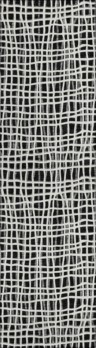 Piper Looms Chantille Stripes ACN729 Black Machine Washable Area Rug Runner Main Image