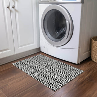 Piper Looms Chantille Stripes ACN729 Black Machine Washable Area Rug Scatter Lifestyle Image Feature