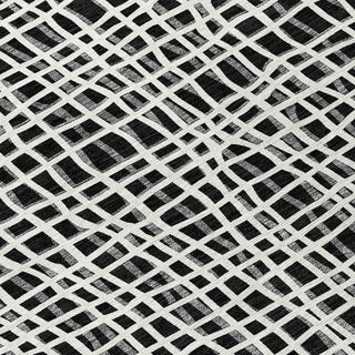 Piper Looms Chantille Stripes ACN729 Black Machine Washable Area Rug Swatch Image