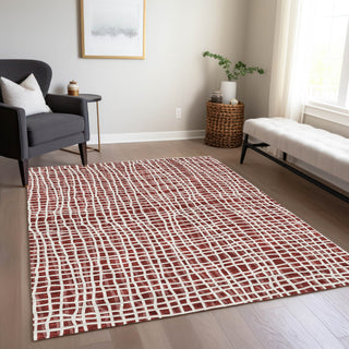 Piper Looms Chantille Stripes ACN729 Burgundy Machine Washable Area Rug Lifestyle Image Feature