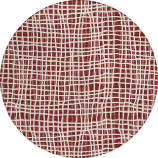 Piper Looms Chantille Stripes ACN729 Burgundy Machine Washable Area Rug Round Main Image