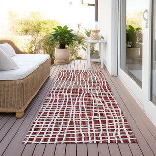 Piper Looms Chantille Stripes ACN729 Burgundy Machine Washable Area Rug Runner Outdoor Lifestyle Image Feature