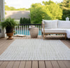 Piper Looms Chantille Stripes ACN729 Ivory Machine Washable Area Rug Outdoor Lifestyle Image Feature