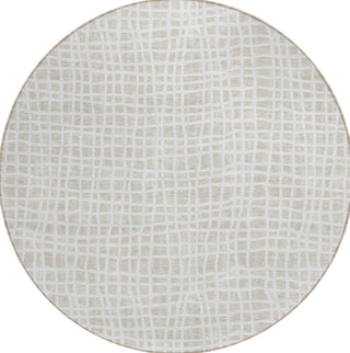 Piper Looms Chantille Stripes ACN729 Ivory Machine Washable Area Rug Round Main Image