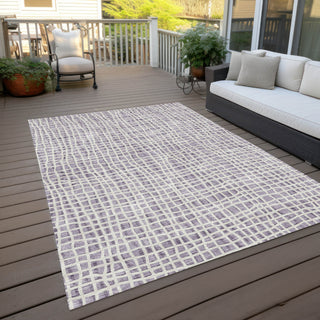 Piper Looms Chantille Stripes ACN729 Lilac Machine Washable Area Rug Outdoor Lifestyle Image Feature