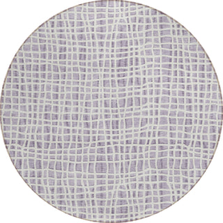 Piper Looms Chantille Stripes ACN729 Lilac Machine Washable Area Rug Round Main Image