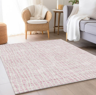 Piper Looms Chantille Stripes ACN729 Pink Machine Washable Area Rug Lifestyle Image Feature
