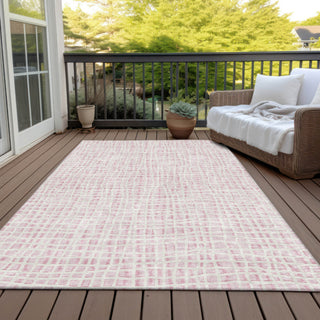 Piper Looms Chantille Stripes ACN729 Pink Machine Washable Area Rug Outdoor Lifestyle Image Feature