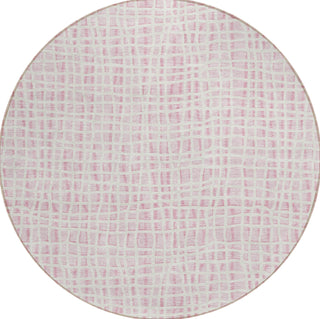 Piper Looms Chantille Stripes ACN729 Pink Machine Washable Area Rug Round Main Image