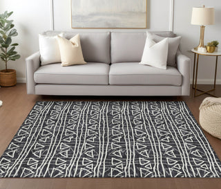 Piper Looms Chantille Bohemian ACN730 Black Machine Washable Area Rug Lifestyle Image Feature