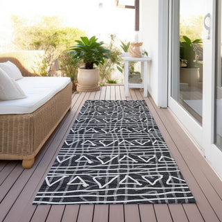 Piper Looms Chantille Bohemian ACN730 Black Machine Washable Area Rug Runner Outdoor Lifestyle Image Feature