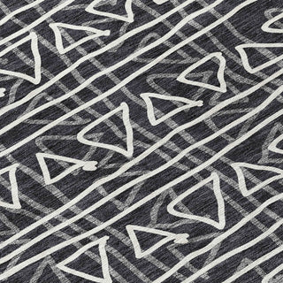Piper Looms Chantille Bohemian ACN730 Black Machine Washable Area Rug Swatch Image
