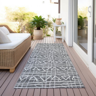 Piper Looms Chantille Bohemian ACN730 Charcoal Machine Washable Area Rug Runner Outdoor Lifestyle Image Feature