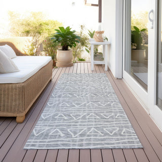 Piper Looms Chantille Bohemian ACN730 Gray Machine Washable Area Rug Runner Outdoor Lifestyle Image Feature