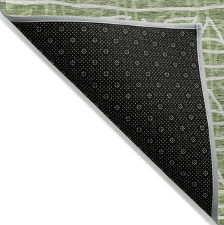 Piper Looms Chantille Bohemian ACN730 Green Machine Washable Area Rug Backing Image