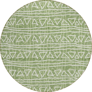 Piper Looms Chantille Bohemian ACN730 Green Machine Washable Area Rug Round Main Image