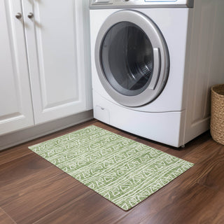 Piper Looms Chantille Bohemian ACN730 Green Machine Washable Area Rug Scatter Lifestyle Image Feature