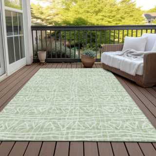 Piper Looms Chantille Bohemian ACN730 Mint Machine Washable Area Rug Outdoor Lifestyle Image Feature