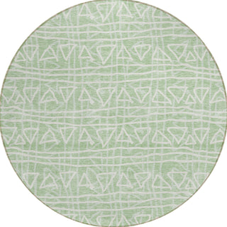 Piper Looms Chantille Bohemian ACN730 Mint Machine Washable Area Rug Round Main Image