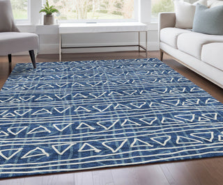 Piper Looms Chantille Bohemian ACN730 Navy Machine Washable Area Rug Lifestyle Image Feature