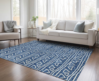 Piper Looms Chantille Bohemian ACN730 Navy Machine Washable Area Rug Lifestyle Image Feature